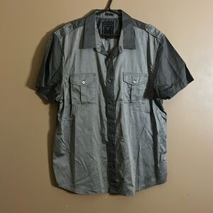 Brushed silver short sleeve dress shirt B8